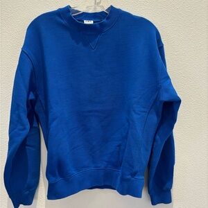 Zara Men's Vibrant Blue Crewneck Sweater
